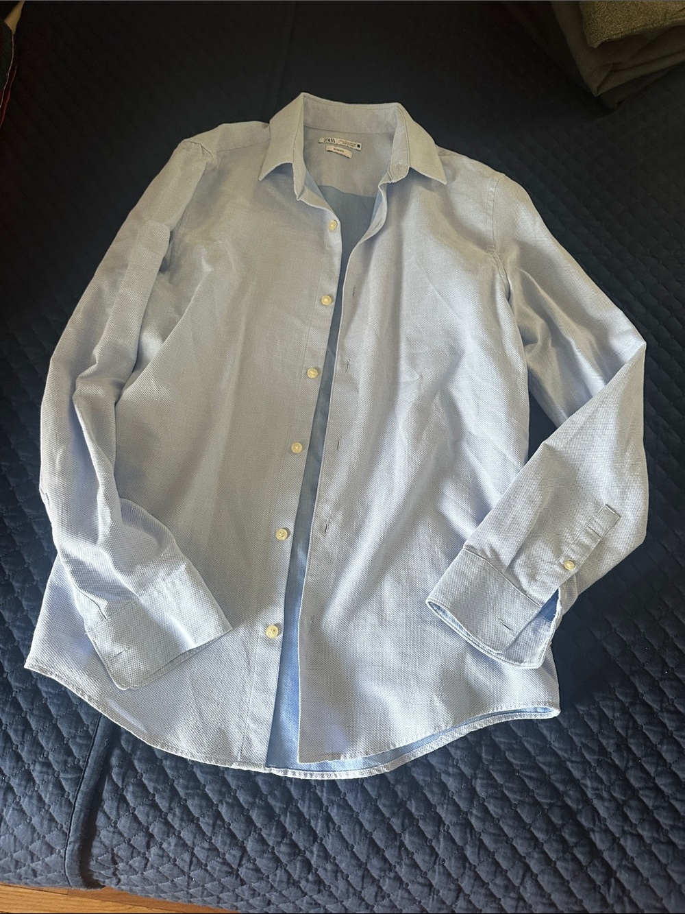 Zara Light Blue Men's Long-Sleeve Dress Shirt